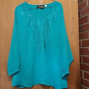 Bob Macke Teal Blouse